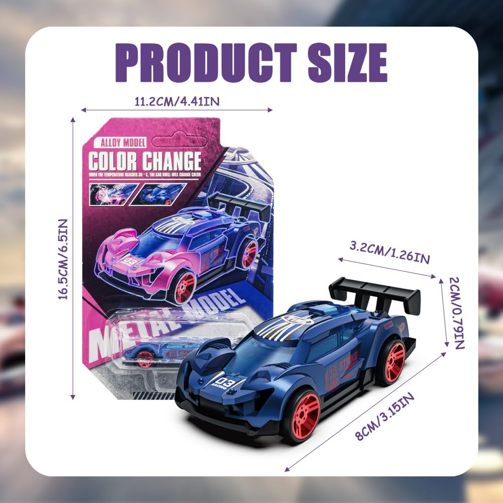 InteDesign 4PCS Colour Changing Cars, Water Activated Colour Changing Toy Alloy Car Set Street Machines Colour Change Cars - Image 2