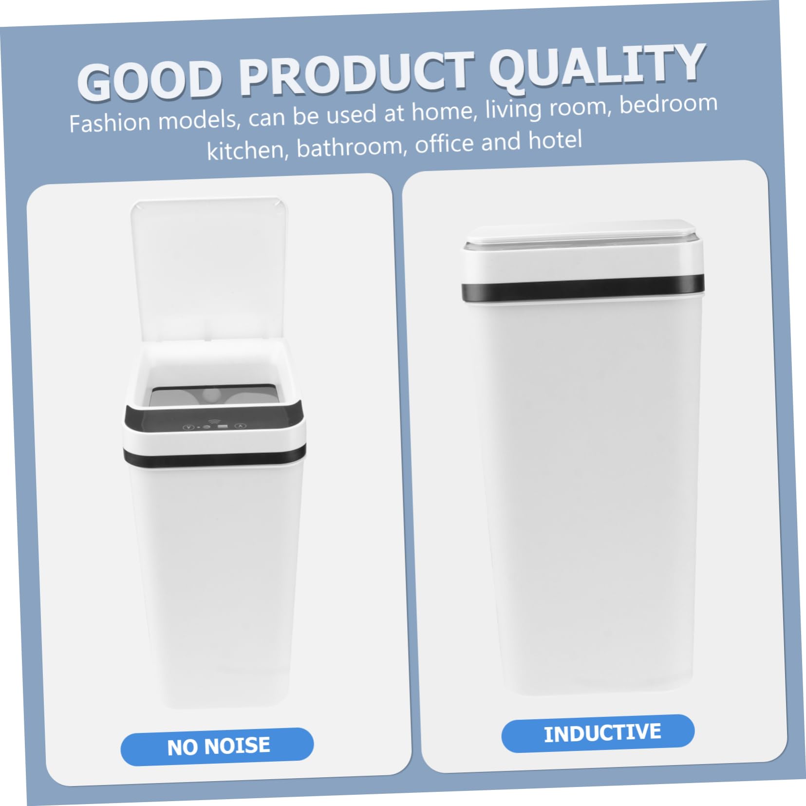 1pieza Papelera Inteligente Sensor De Movimiento Bote De Basura Automático Estilo Moderno Diseño Compacto Para Cocina y Dormitorio Cierre Silencioso Para Hogar y Oficina