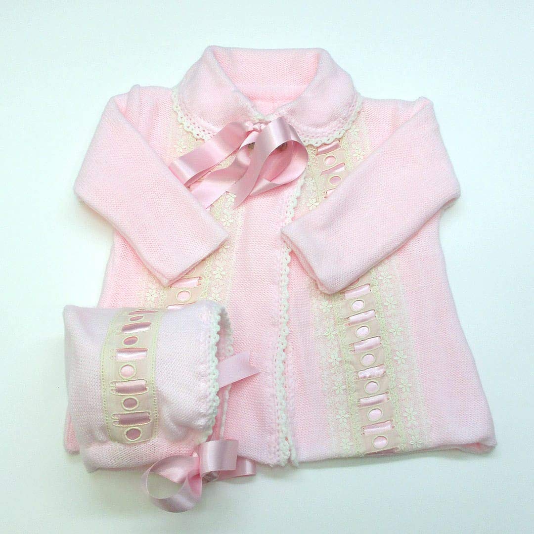 Cappotto rosa bambina da 0 a 24 mesi.