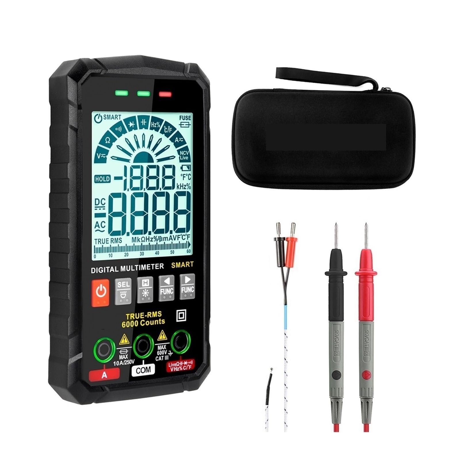 Multimetr Cyfrowy TRUE Inteligentny Automatyczny Test Zasięgu NCV Multimetro Tester AC DC Napięcie Pojemność Ohm Hz Meter Bezpieczny, Praktyczny, DokłAdny