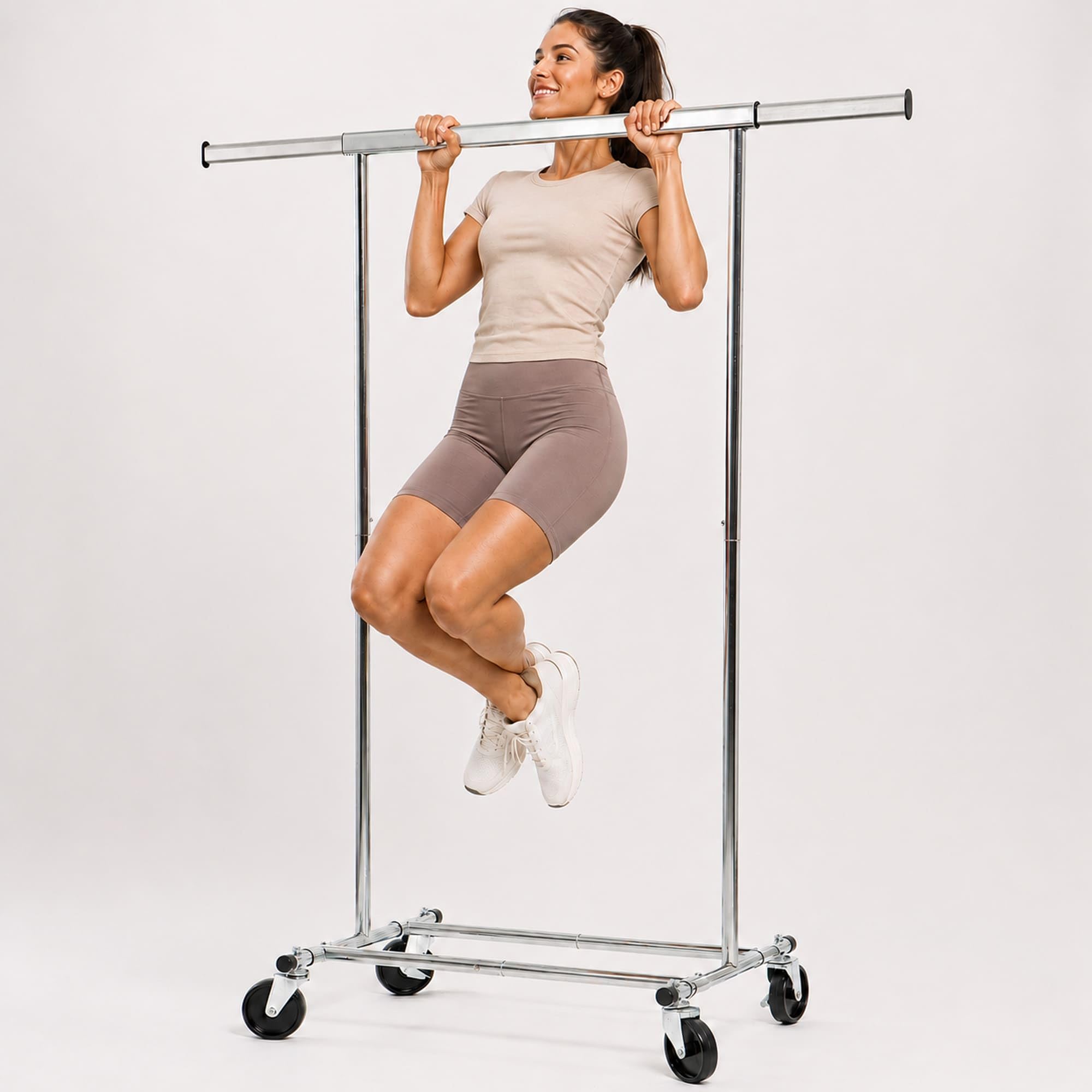 Tatkraft Darren - Stand Appendiabiti Robusto con Ruote, Portata fino 100kg