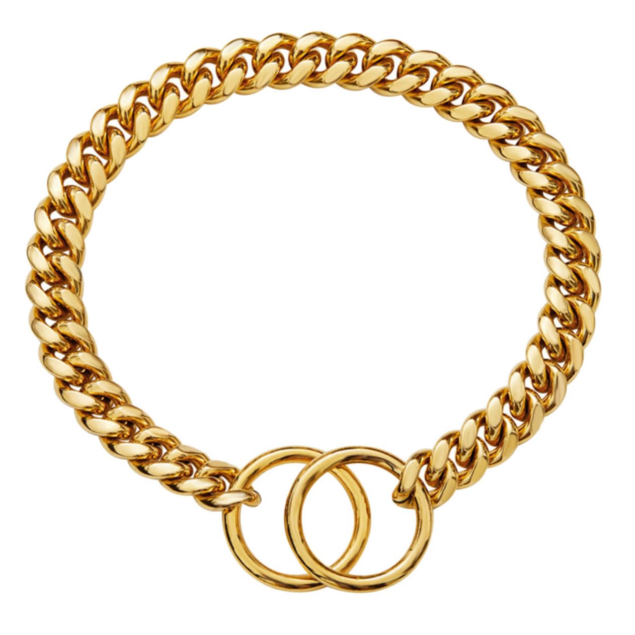 GANAZONO Dog Neck Chain Dog Collars Large Breeds Bark Collar Belt Dog Muzzle Whistle Whining for Dogs Dog Chains Dog Tag Dogs Reflective Dog for Medium Dogs Pet Puppy Titanium Alloy Golden