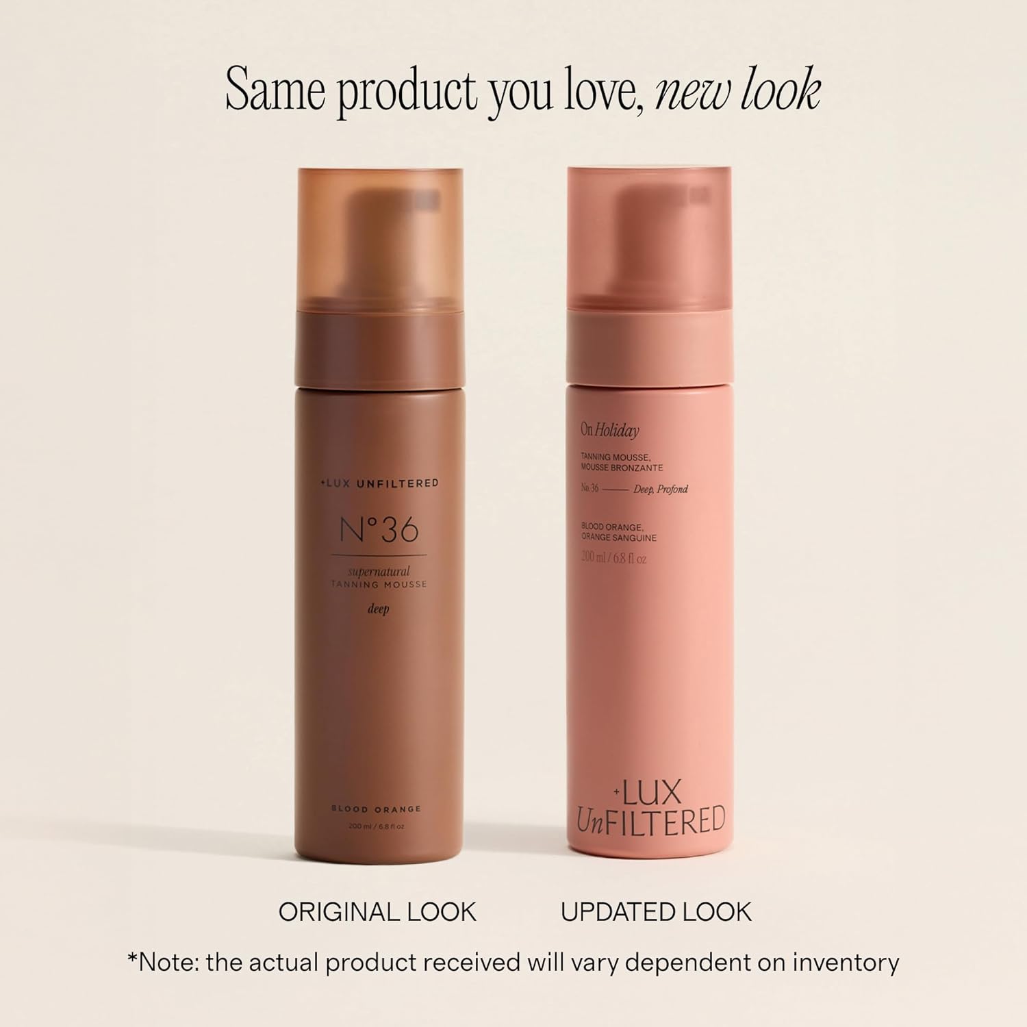 + Lux Unfiltered N°36 Deep Self Tanning Mousse - Self Tanner Mousse, Tanning Foam - Hydrating, Streak-Free, Natural-Looking Sunless Tanner - Vegan & Cruelty Free - Blood Orange