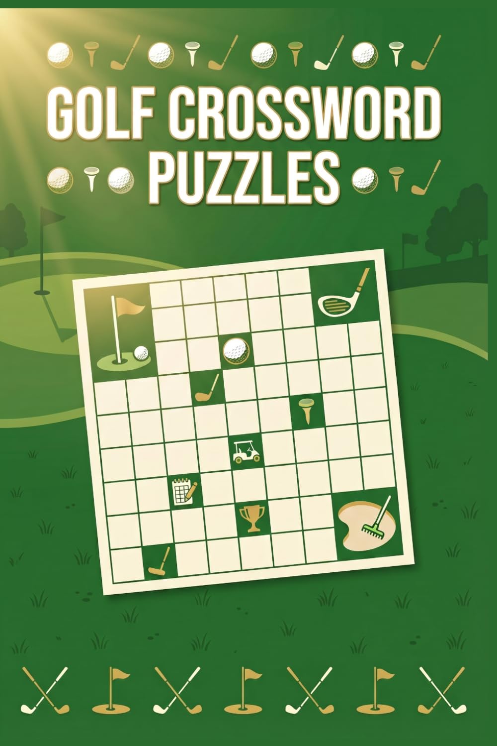 Golf Crossword Puzzles: 60 Fun Golf Themed Crossword Puzzles for Adults — Large Print with Solutions