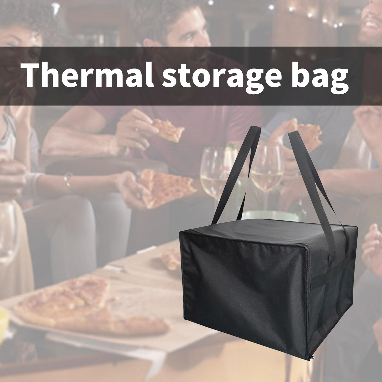 Bolsas aisladas para pizza de 20 pulgadas, bolsas aisladas negras para entrega de alimentos, calentador de pizza