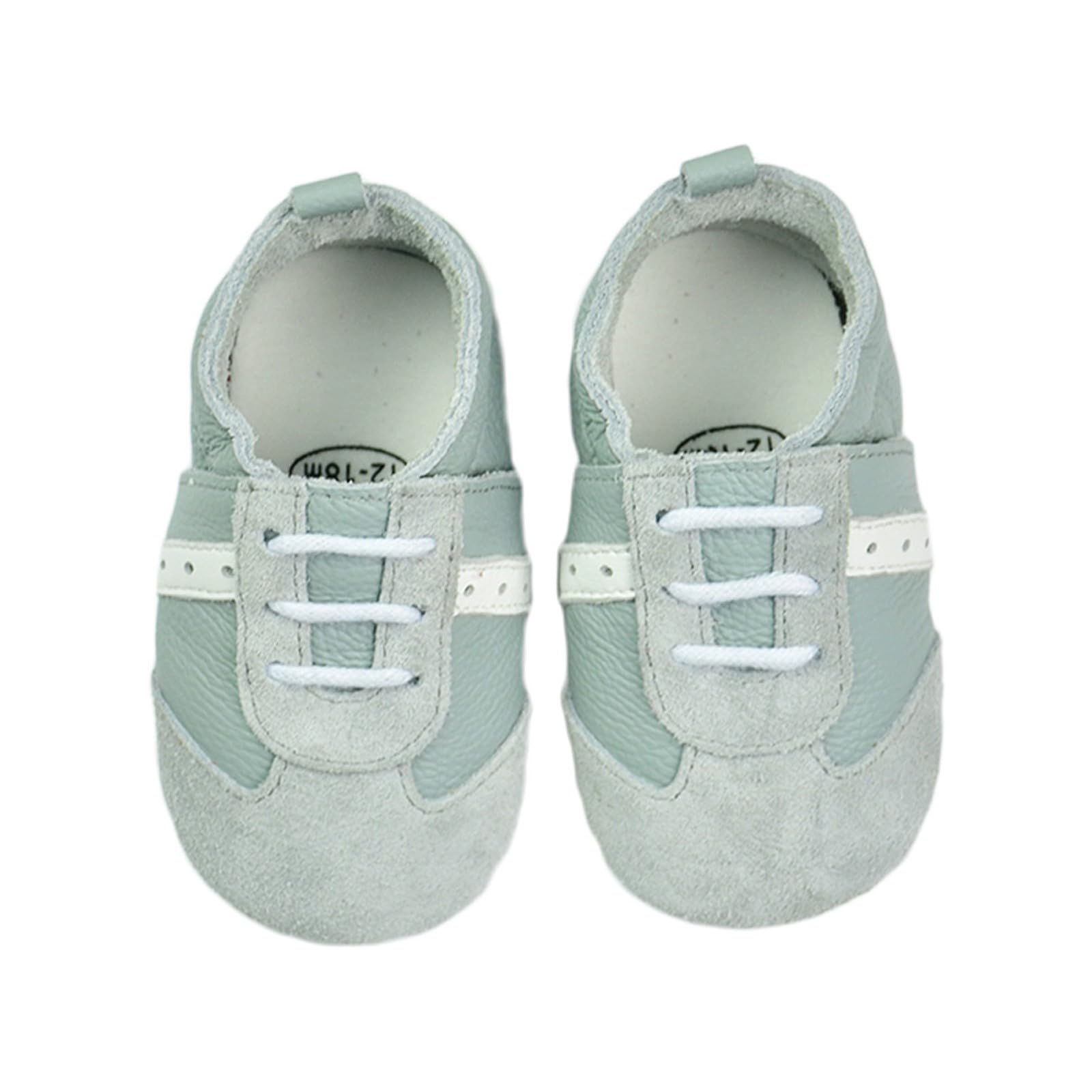 RNTOP Baby Shoes Infant Christmas Soft Sole Leather Shoes Toddler Boy Girl Non Slip Slippers Newborn First Walking Shoes (Grey, 3-6 Months)