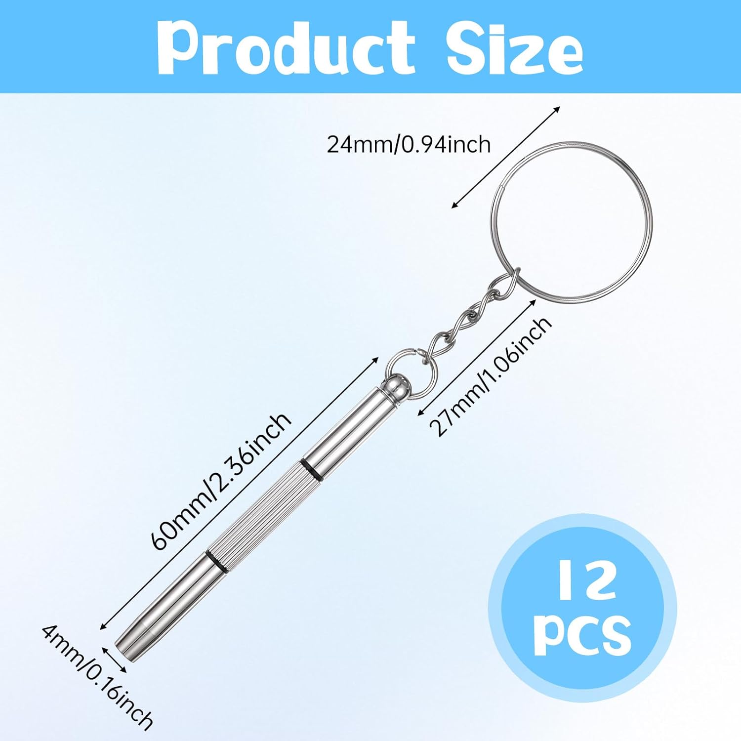 12 Pcs 3 in 1 Eyeglass Sunglass Tightener Tool Set with Keychain for Eyeglasses Glasses Screwdriver Eye Glass Repairing Kit Alloy Tool for Eyeglasses Frame Watch Jewelry Cleaning Repair