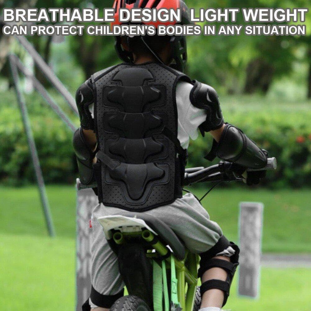 Kinder-Dirt-Bike-ausrüstung, Motorrad-rüstungswesten-Set Knie- Und Ellenbogenschützern, Motocross-brustschutz, Reitpanzerjacke Für Kinder Von 6–13 Jahren