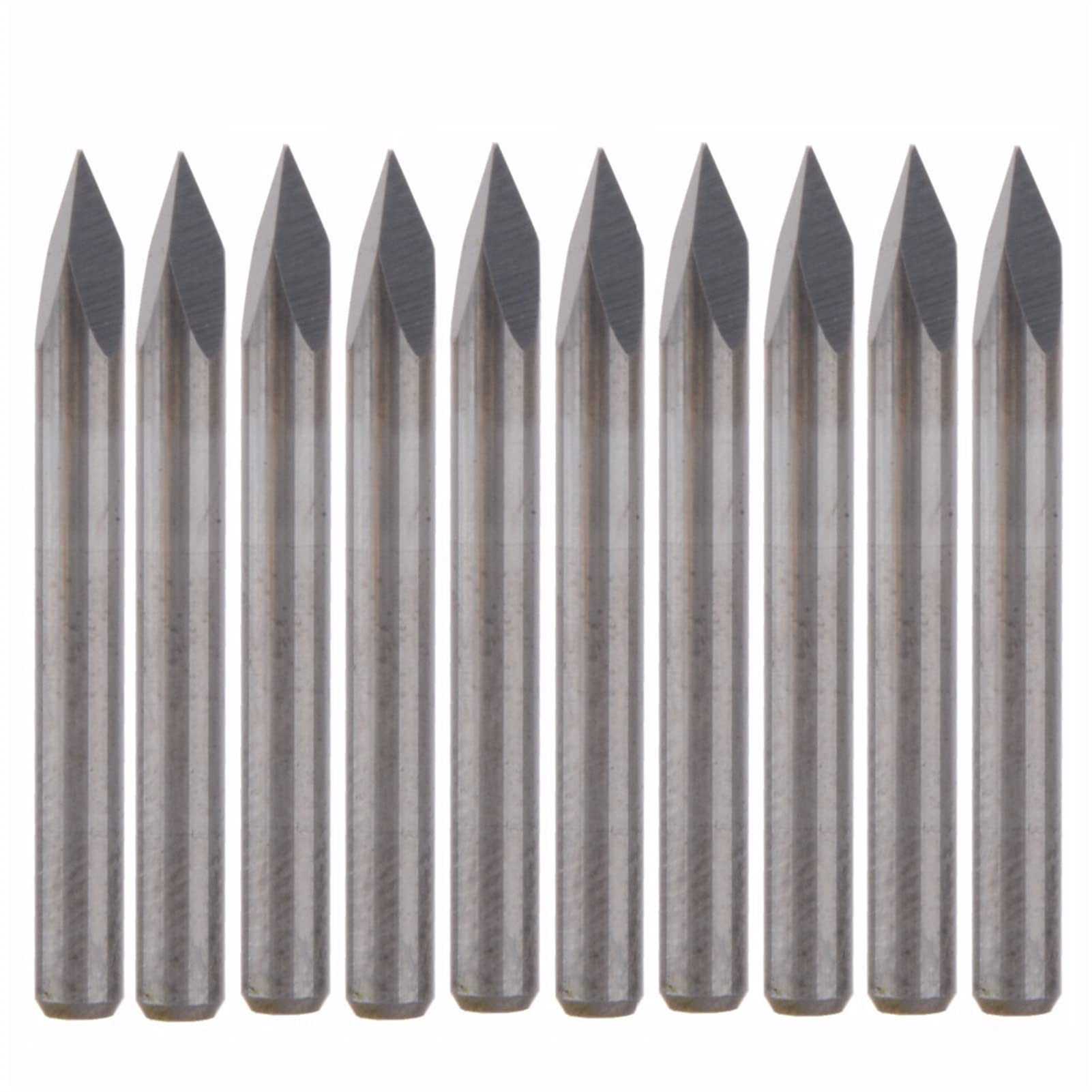 BERWENNY 10Pcs 0.2mm/45 Degree Carbide End Milling Cutters CNC Router Engraving Bit Milling Tools