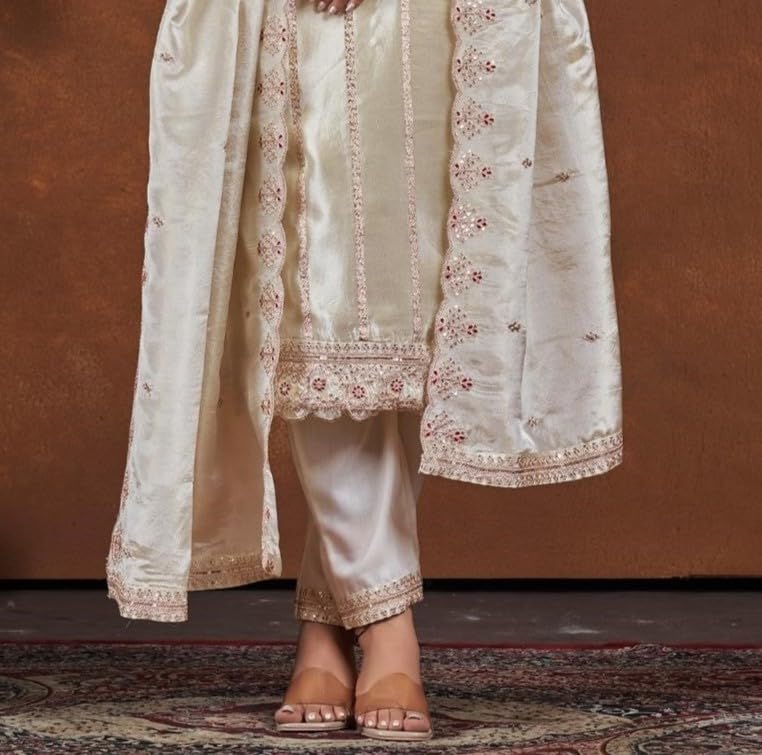 Ready to Wear Muslim Party Kanjivaram Silk With Embroidery Work Salwar Kameez Pants Style 78383