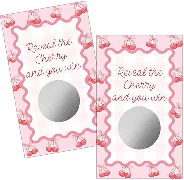 Haircut 50 Pack Reveal The Cherry Scratch off Cards, Cherry Scratch off Game for Baby Shower, Cherries Birthday Party Supplies, Funny Raffle Tickets Lottery Game Tea Party Bridal Shower Engagement