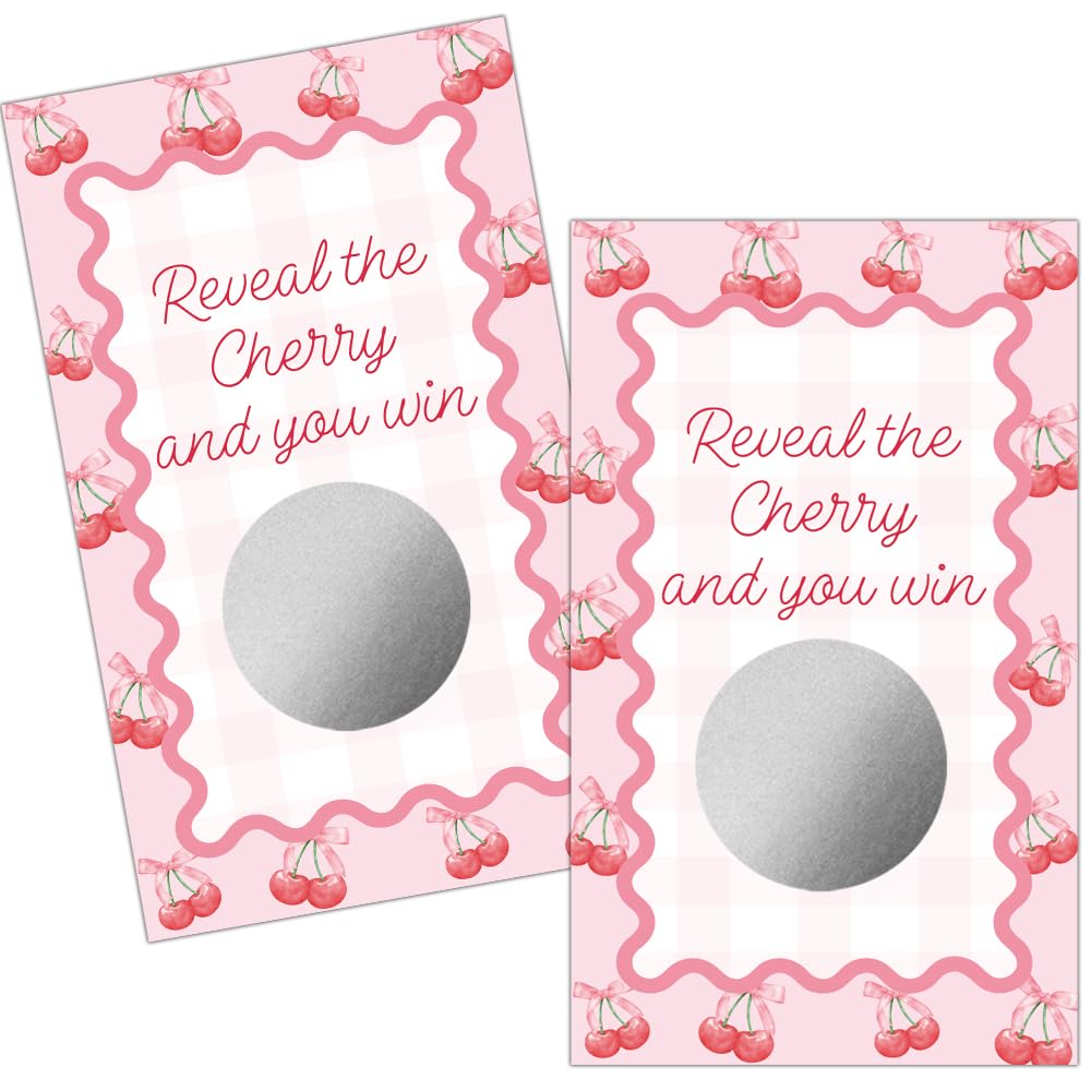 Haircut 50 Pack Reveal The Cherry Scratch off Cards, Cherry Scratch off Game for Baby Shower, Cherries Birthday Party Supplies, Funny Raffle Tickets