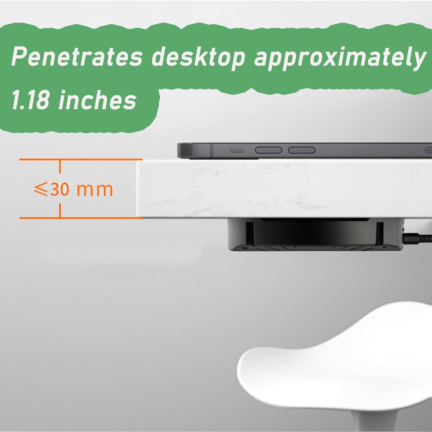 Bandeja de cargador inalámbrico Qi de 15W, puerto de salida USB tipo C de 5V 2A