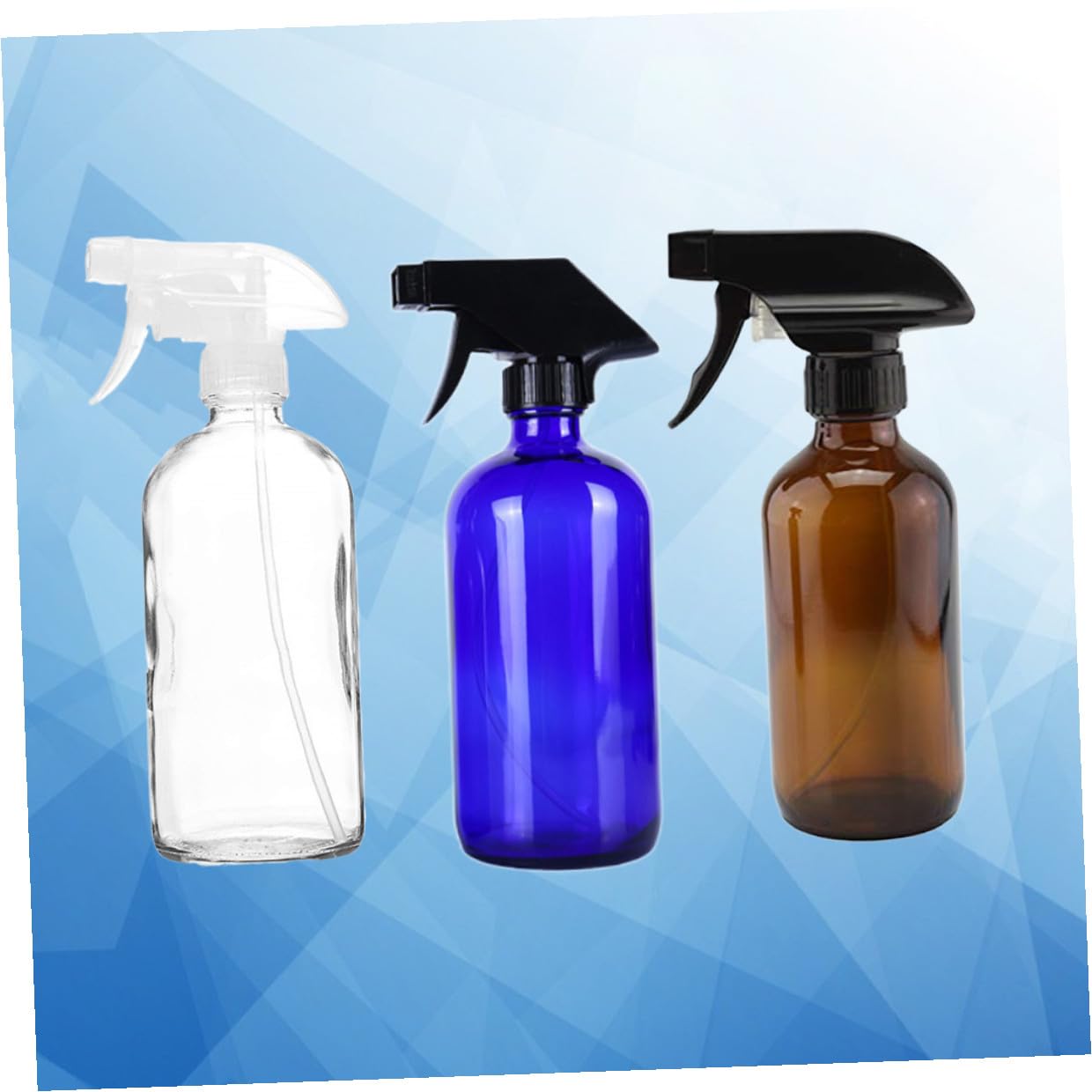 Ipetboom 3 pezzi Flaconi Spray Ricaricabili in Vetro Trasparente Blu e Marrone Bottiglie Spray Portatili per Oli Essenziali Profumi e Acque Cosmetiche Accessori da Viaggio Compatti e