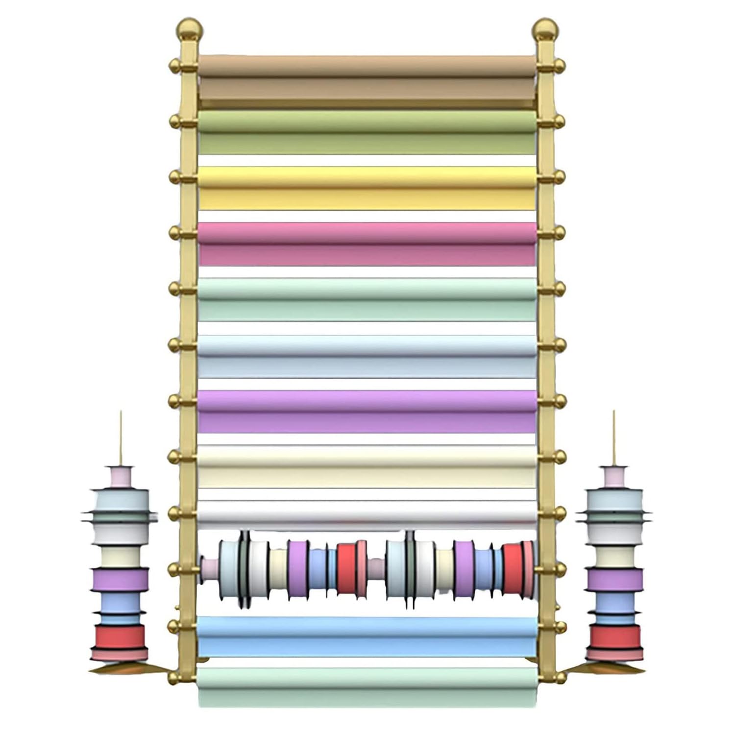 Présentoir de ruban doré en métal chic pour rangement mural haut de gamme