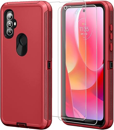 Miniatura 1 de Qinmay Funda para Moto G Play 2023 con protector de pantalla HD (2 paquetes), funda para teléfono Motorola Moto G Play 2023 3 en 1, funda resistente