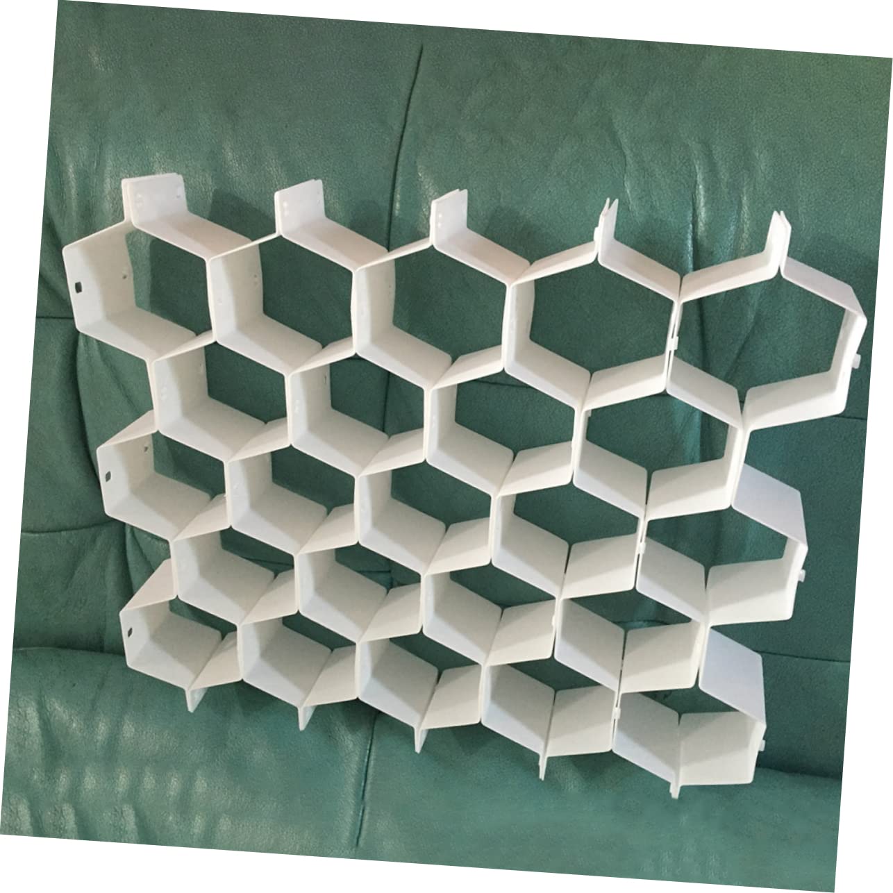 Alipis Divisore per Cassetto a Nido D'ape in Plastica, 4 Set | Bianco, per Calze e Leggings, Uso Domestico Sotto Letto, Struttura Componibile