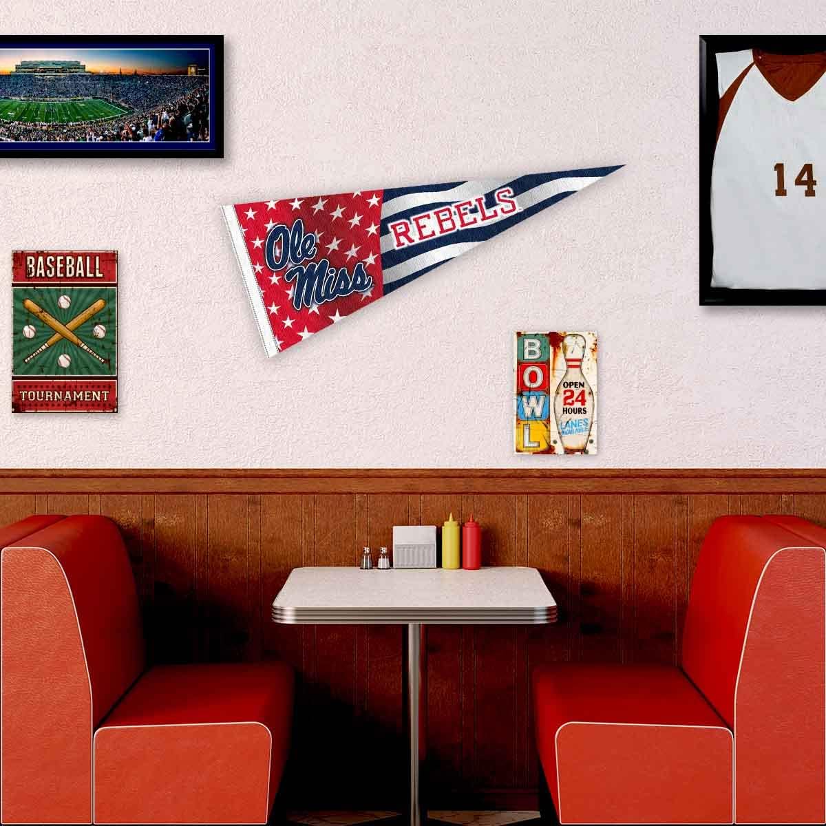 Ole Miss Nation USA Stars and Stripes Pennant Pennant Banner Flag - Image 3