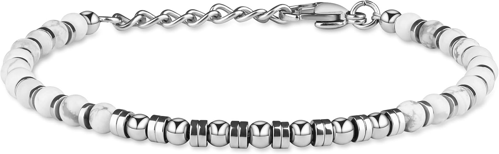 Bracciale Uomo GAVU - Perline Ematite E Acciaio Inossidabile Con Chiusura A Moschettone - Foto 2