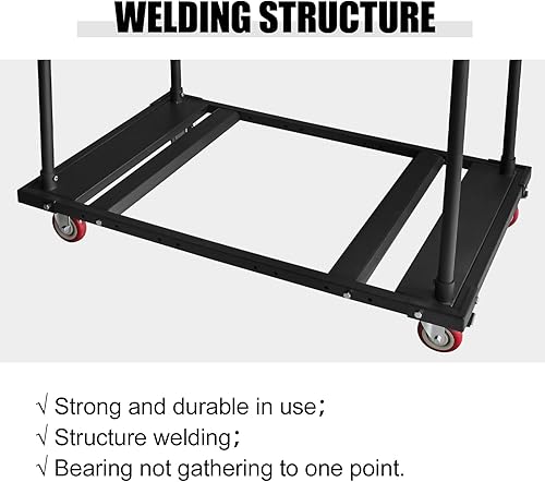 Miniatura 4 de Hasopy Estante plegable para mesas redondas de 60 pulgadas carrito de mesa resistente ruedas negras para reataurant fiestas muebles de hotel
