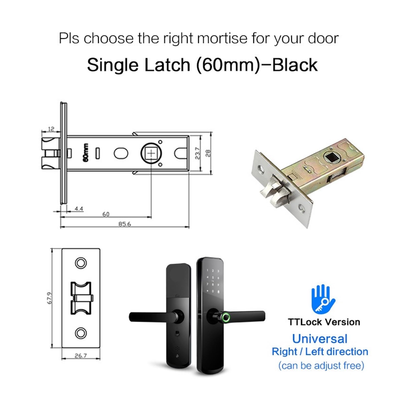 Blocco Bluetooth TT App Codice Carta Chiave Touch Screen Sicurezza Serratura Elettronica Digitale Visione(60)