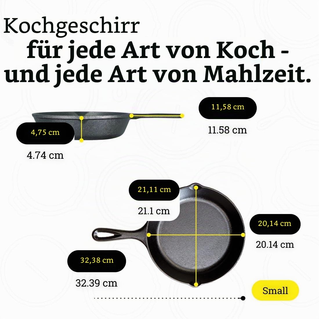 Lodge Vorgebranntes Gusseisen-Pfannen-Set – 3-teilig mit 20,3 cm und 30,5 cm Bratpfannen