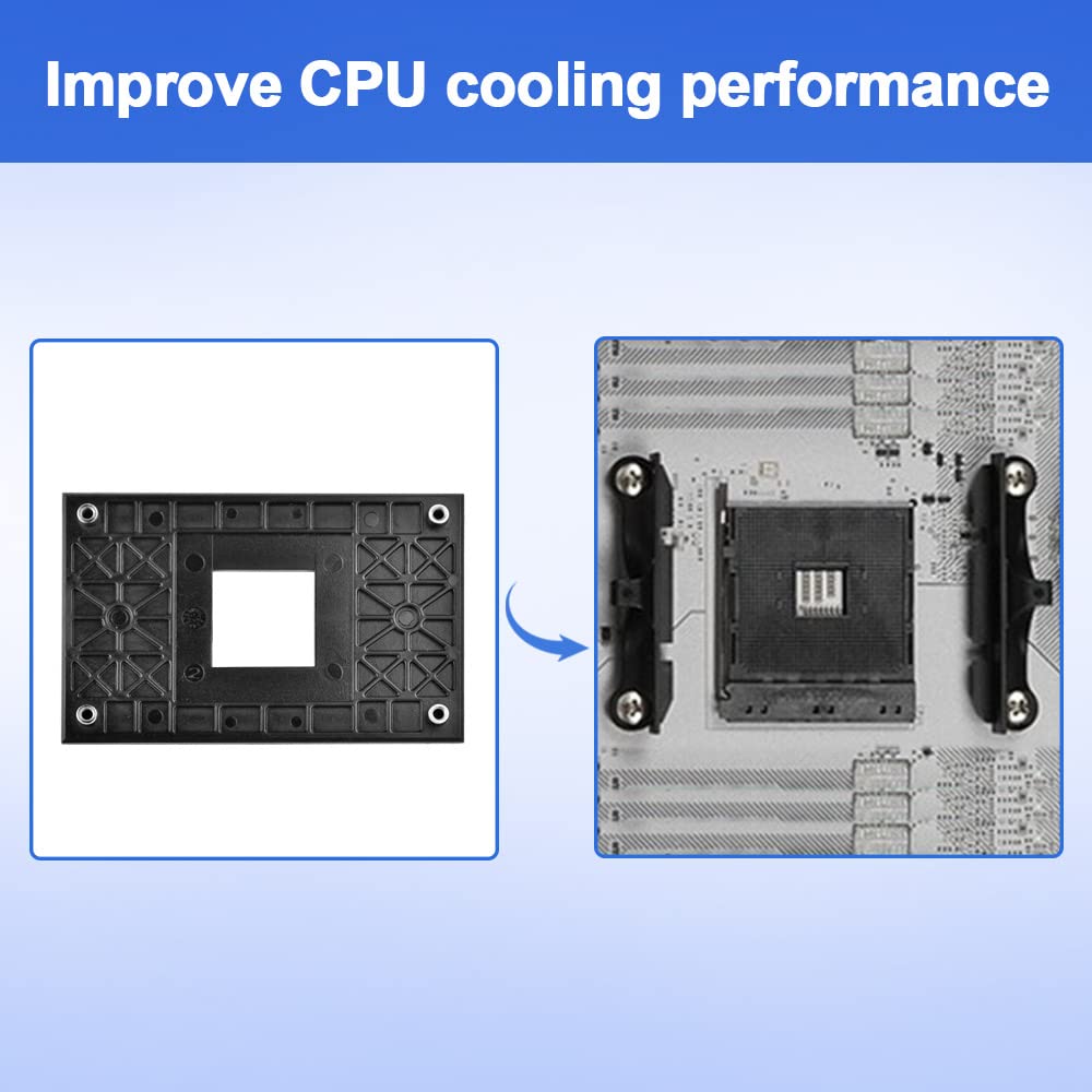 Staffa AM4, OLRWSLG 3 pezzi Piastra posteriore CPU ABS Staffa socket AM4 Foro di montaggio Passo