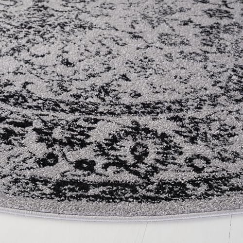 image for SAFAVIEH Adirondack Collection Area Rug - 6' Round, Grey & Black, Orie