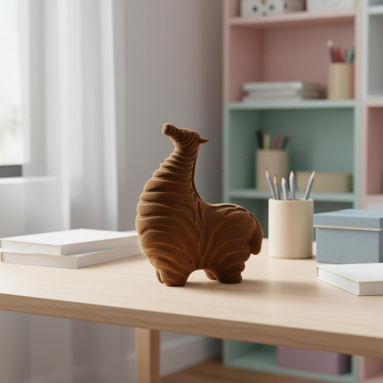 Colcolo Kinderzimmer Deko Figur Pferd Statue Ornament Skulptur Minimalistische Tierfigur mit Weichen Kurven Und Detailreicher Struktur für Kommode Schreibtisch Kinderzimmer Wohnzimmer Diele, Silber