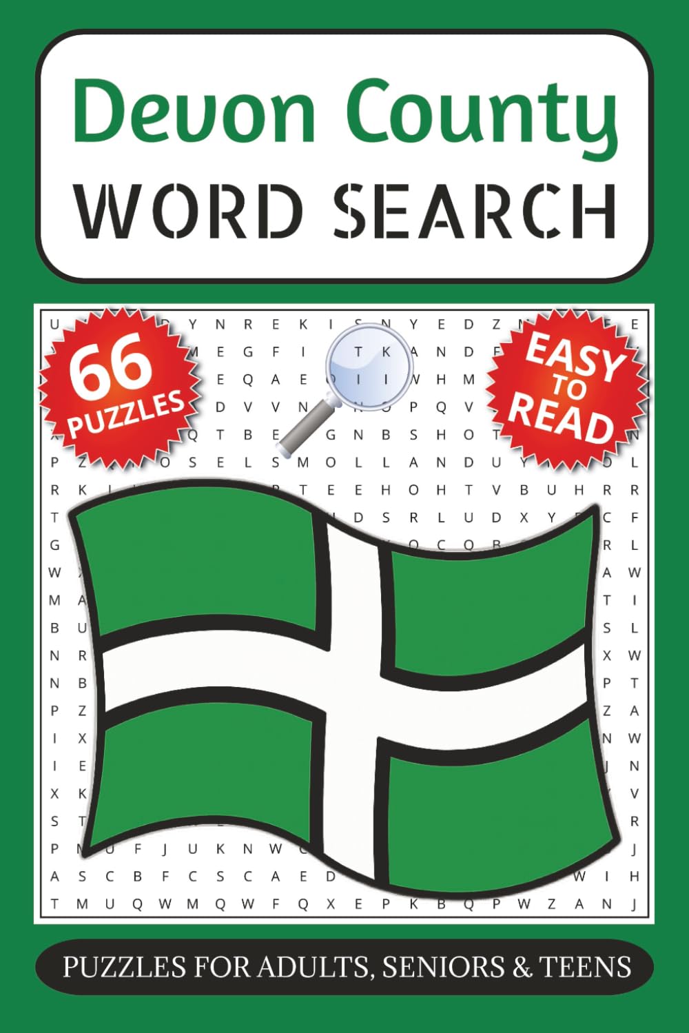 Devon County Word Search Puzzle Book: Word Searches with Easy to Read Print about Devon County Place Names in South West England - Cities, Towns, ... for Vacations, Holidays and Leisure Times
