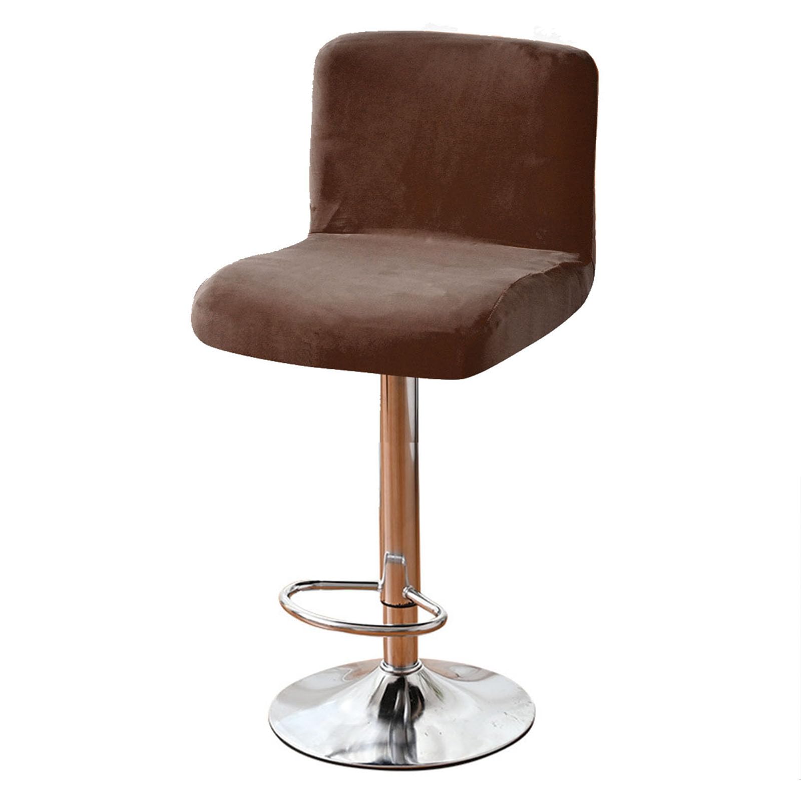 Leomix Stretch Square Swivel Bar Stool Covers Set of 2/4/6, Velvet Bar Stool Chair Covers, for Counter Height Mid Low Back Chair Protector,H,6pack