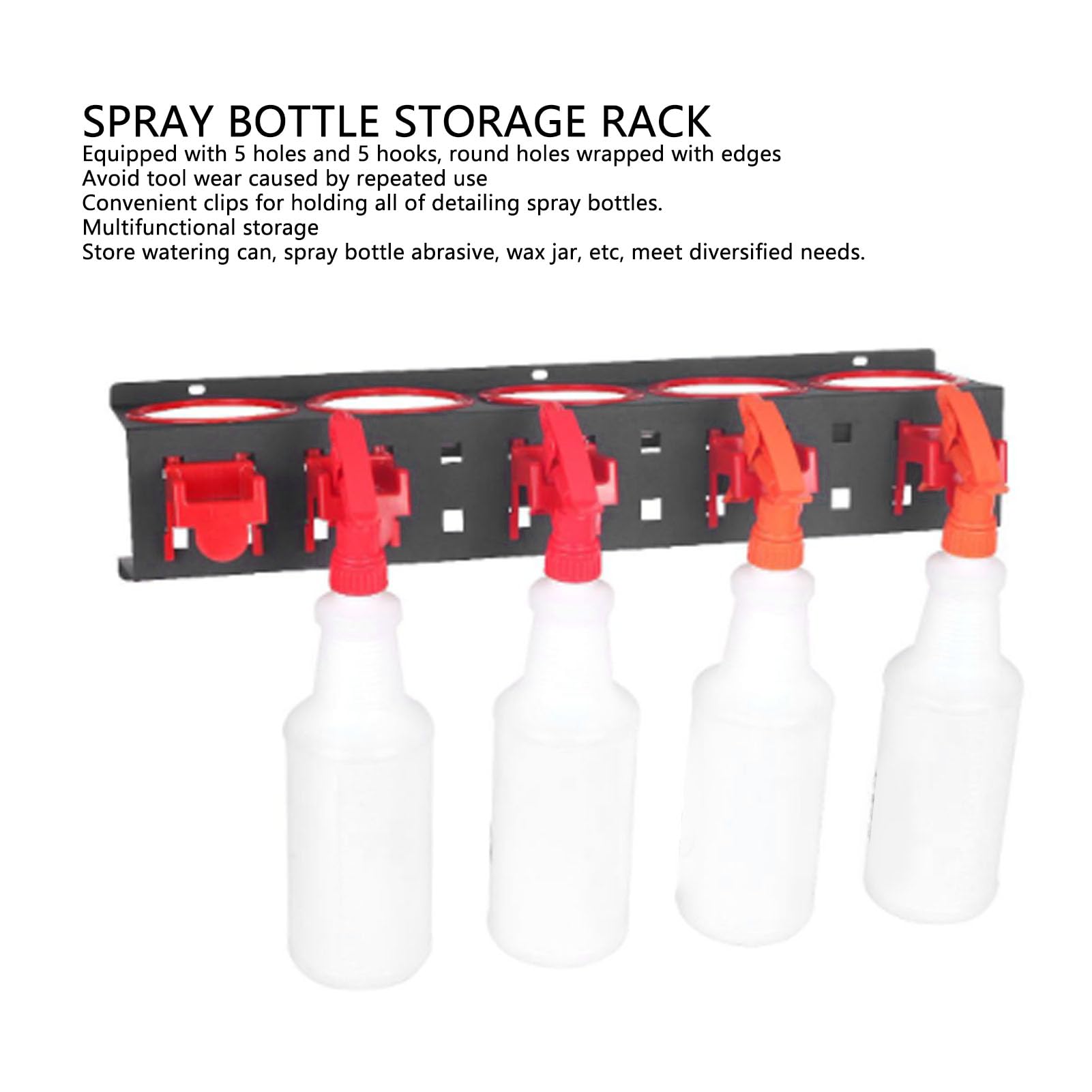 Spray butelka do przechowywania stojak na ścianę Organizator butelek z 5 plastikowymi haczykami wiszącymi Czyszczenie