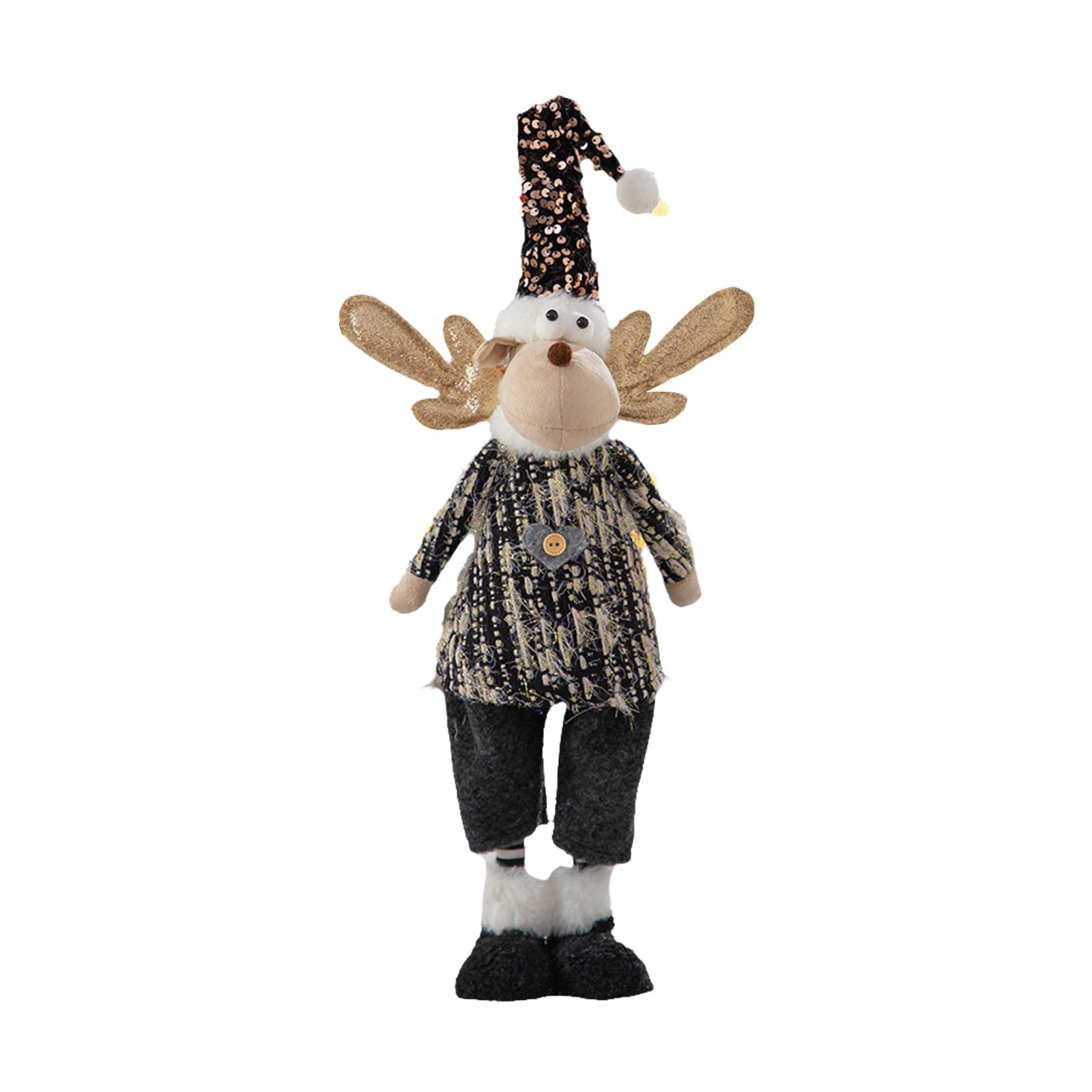 Xinsheinelry Festival Santa/Snowman/Deer Figurine Standing Dolls Ornament Party Decoration Window Tabletop Display Adorment Christmas Decoration