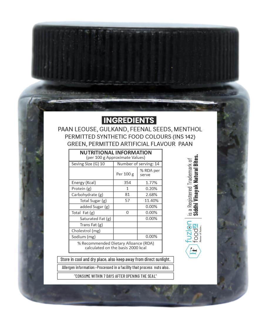Fuzion Foodz Dry Meetha Paan Mukhwas Mouth Freshner (130grams, Pack of 5) | Without Supari Sweet Sukha Paan After-Meal Snacks Traditional Mukhwas, 650grams 1
