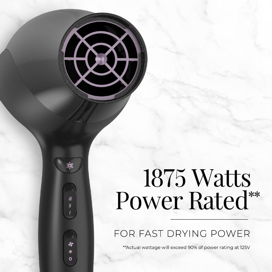 Remington Damage Protection Hair Dryer with Ceramic Ionic Tourmaline Technology, Black, Diffuser and Concentrator, 3 Piece Set (Pack of 2) view 6