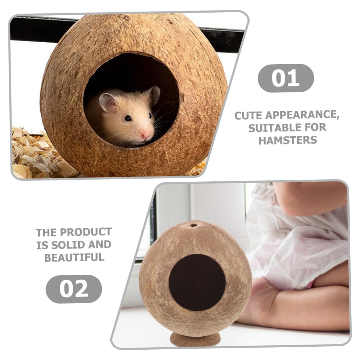 PRETYZOOM 4 Juegos Juguete Nido De Hámster Casa Hamster Casa De Hamster Adorable De Ratas Jaula De Conejillo De Indias Jaula De Hámster Cascara De Brown 2 Piezas * 4