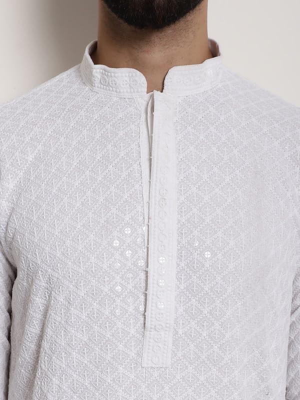 Image of SOJANYA (Since 1958 Men's Cotton Seqence Kurta & Pyjama with Nehrujacket