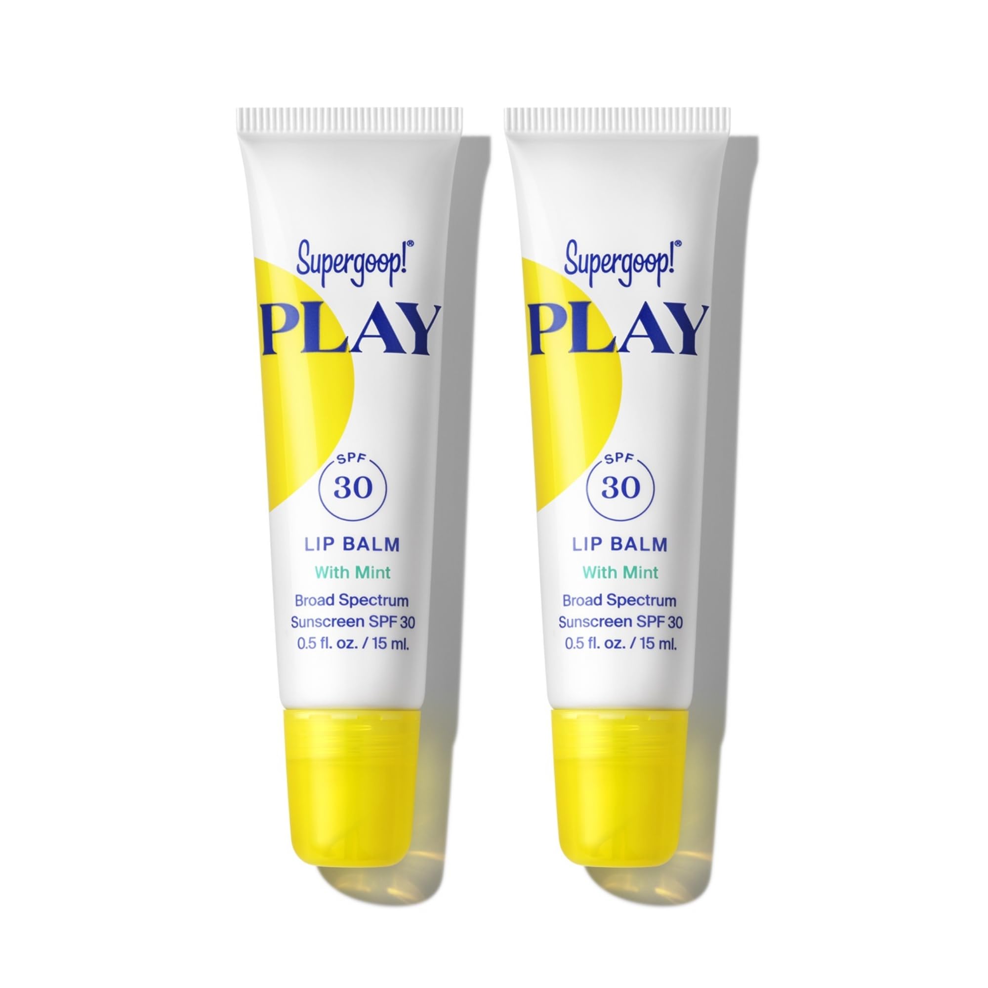 Supergoop!PLAY Lip Balm SPF 30 with Mint - 0.5 fl oz, Pack of 2 - Broad Spectrum SPF Lip Balm with Hydrating Honey, Shea Butter & Sunflower Seed Oil - Great for Active Days