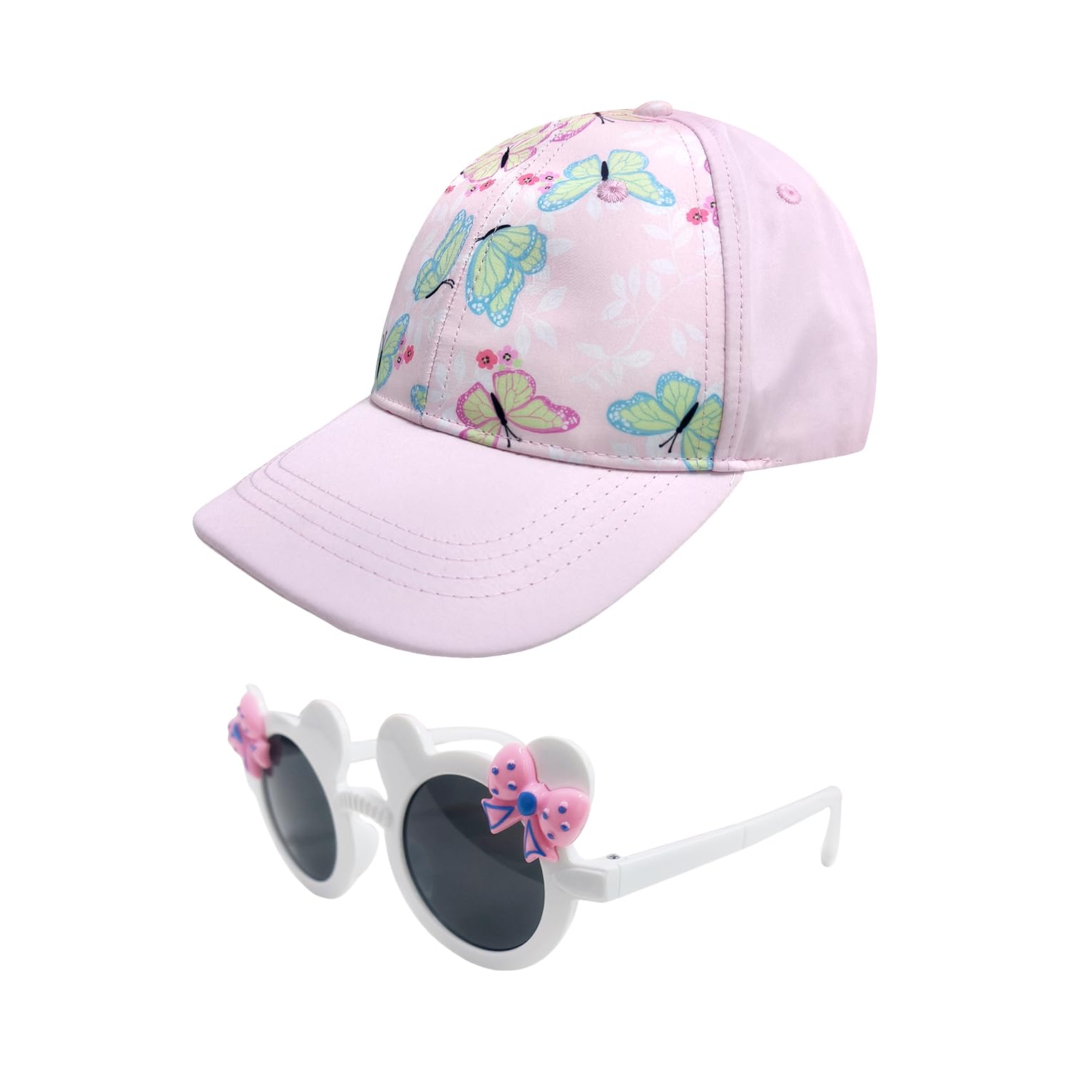1 Pieza De Gorra De Béisbol Para Niños Y 1 Pieza De Anteojos, Sombrero Para El Sol Ajustable, Diseño De Agujero De Cola De Caballo, Sombrero Para Deportes Al Aire Libre.