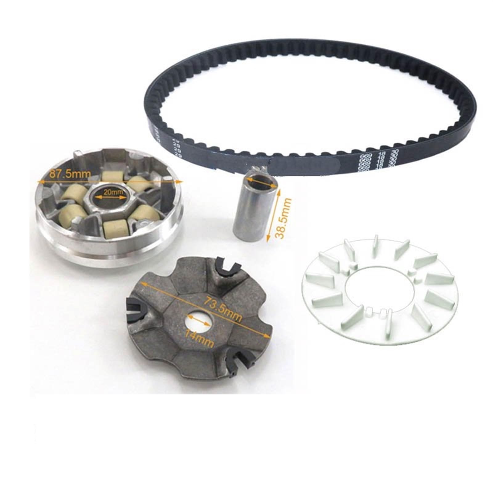 Correa Alternadora Variador Embrague Para Motocicleta Rodillos Peso Correa Transmisión Ventilador Para GY6 49cc 50cc 125cc 150cc Ciclomotor ATV GO KART(B)