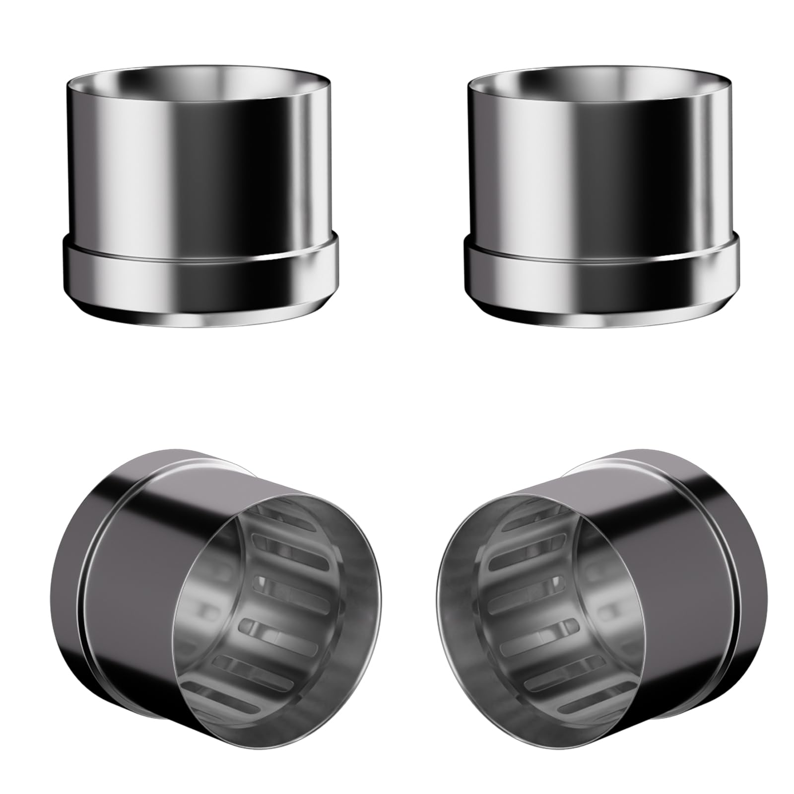 Preffair4Pcs Copper RCA Chassis Dust Caps,Copper RCA Protective Caps RCA Sockets Noise Stopper HiFi RCA Shorting Protective Covers for DAC,Speakers,Subwoofers,Amplifier,etc (rhodium plating)