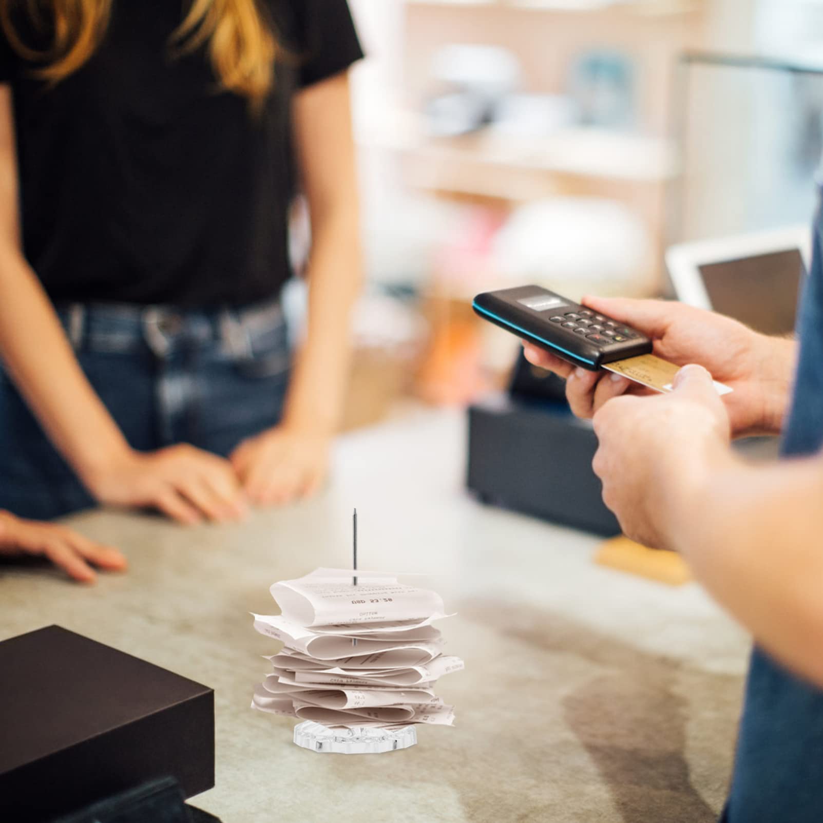 Holibanna 4Pcs Straight Rod Paper Holders Memo Holders for Office Restaurant and Kitchen Reliable Bill Forks for Organizing Receipts and Invoices