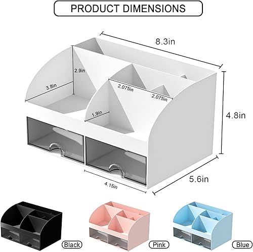 Miniatura 2 de Organizador de maquillaje con cajones, almacenamiento de cosméticos para tocador y encimera de baño, soporte de belleza para lápiz labial y brochas
