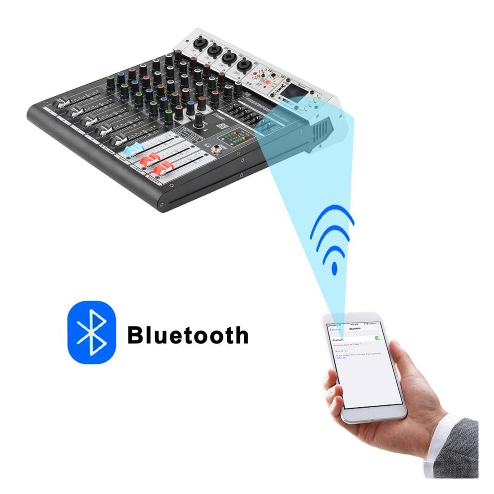 Attrezzatura per DJ per Feste ADM-GBR6 Serie 48 V Phantom Power RepAeat Effect USB Funzione Bluetooth Karaoke DJ Console 9 9dsp Canale Audio 6 Mixer(ADM-GBR6P)