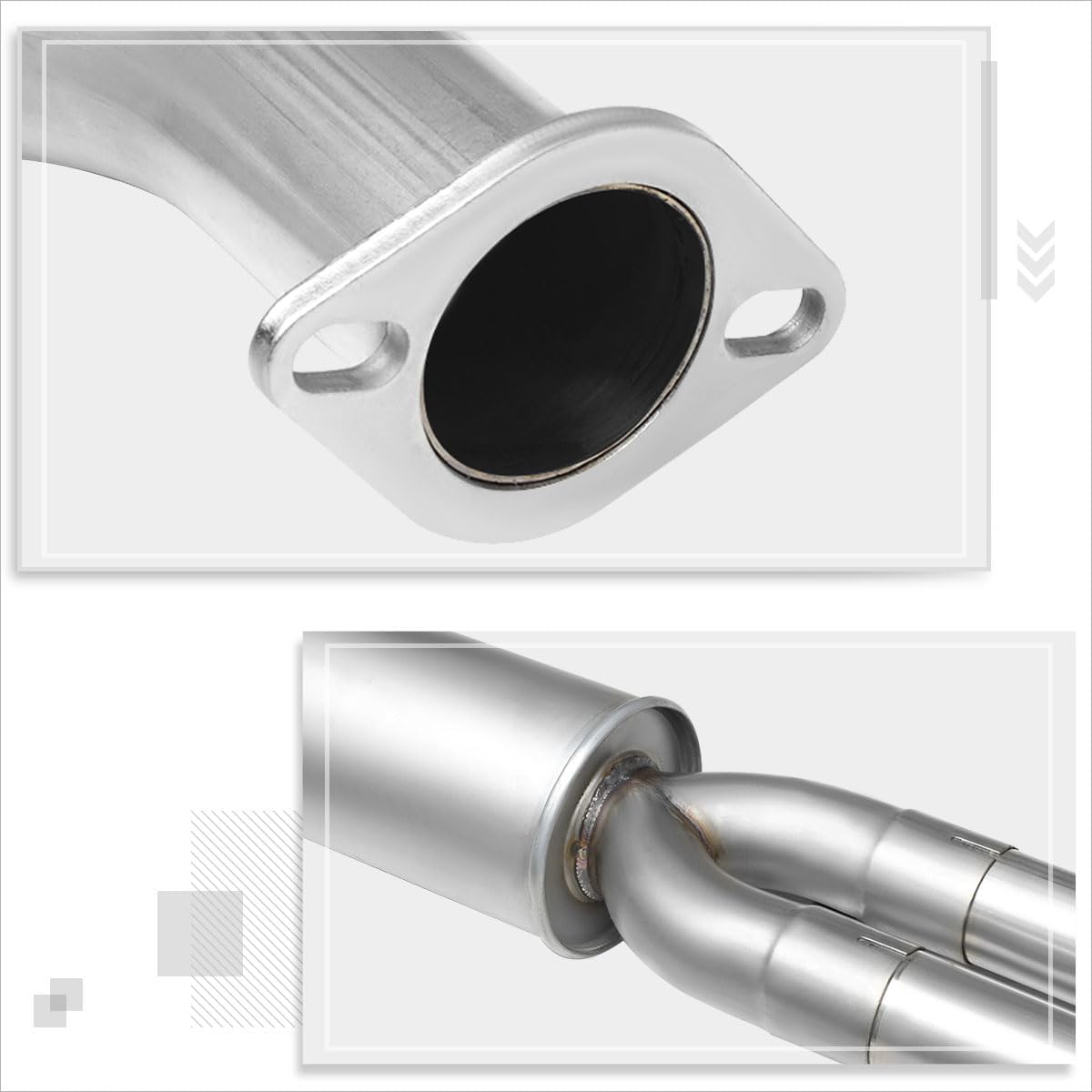 PM PERFORMOTOR Side Exit Stainless Steel Catback Muffler Exhaust System Compatible with 04-15 Titan 5.6L V8