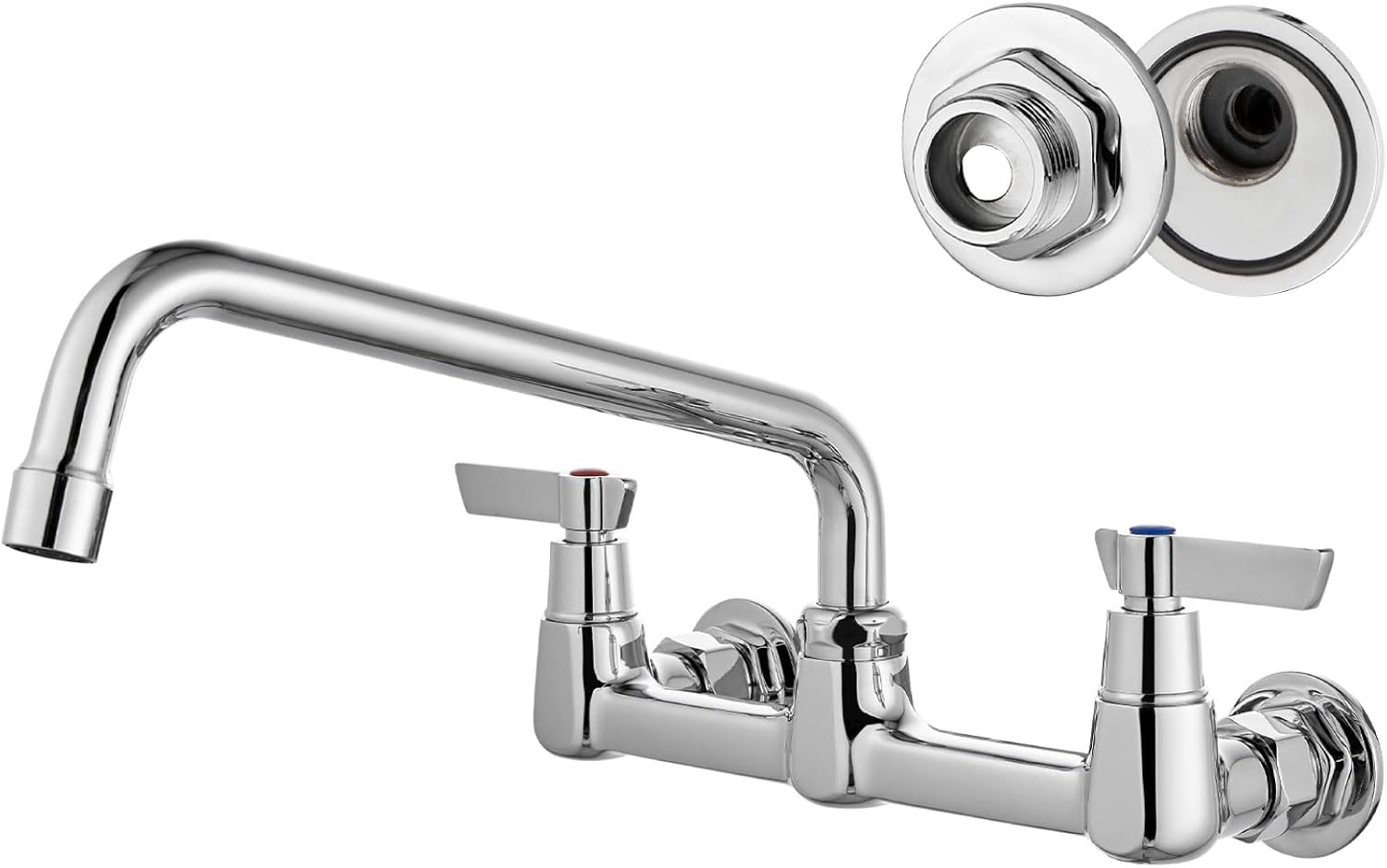 Airuida Chrome Polish Wall Mount Kitchen Faucet,Laundry Sink Faucet 10