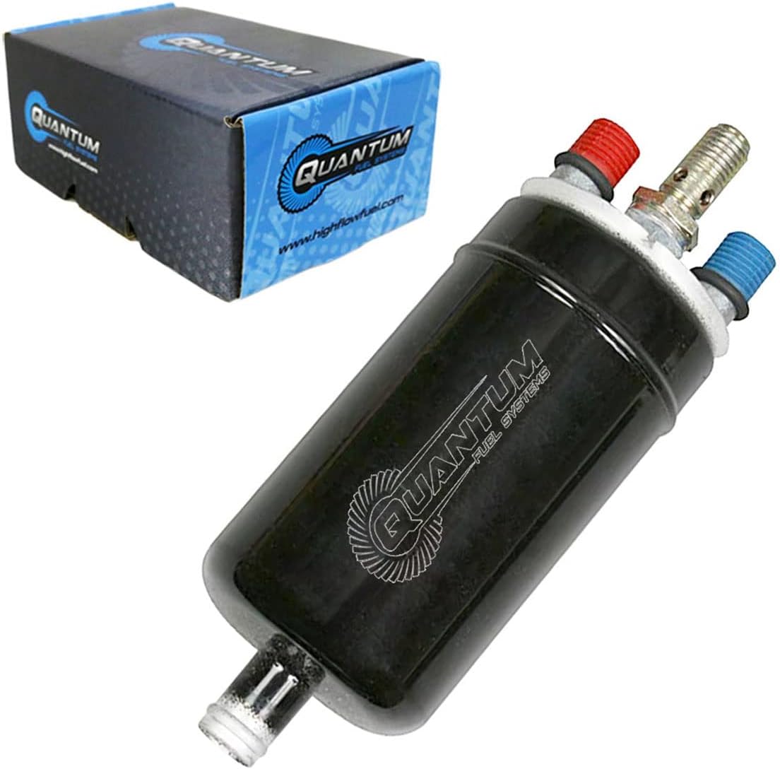 QFS 100LPH Inline Fuel Pump for VW Rabbit GTI, Scirocco 16V, Jetta GLI, Golf, Cabriolet, Fox (1976-1993), Restores OE Performance