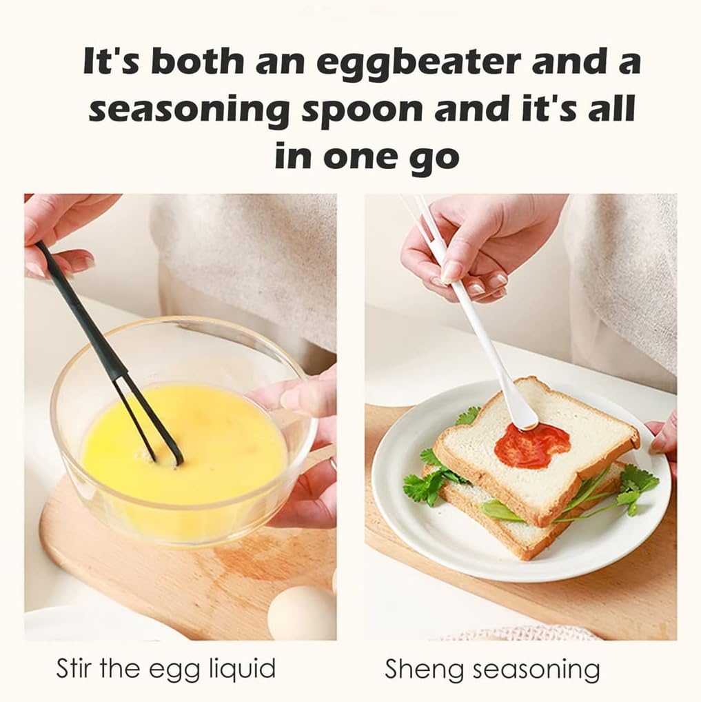 Multi-function Mini Plastic Egg Whisk Space Saving Beater Home Kitchen Seasoning Stirring Stick Household Cuisine Gadget(D)