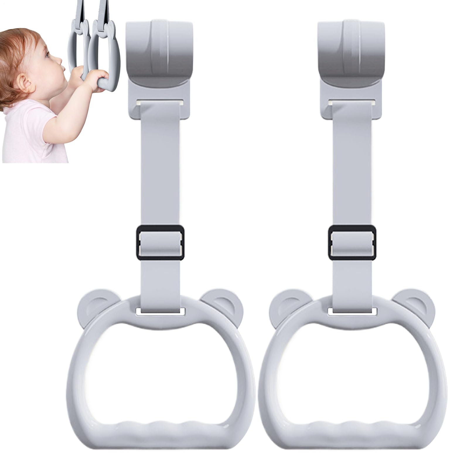 Baby Crib Pull Up Rings - Baby Playpen Ring | 2PC Kids Crib Hanging Strap | Walking Assistant for Standing & Walking Practice, Daycare Yard Play | Training Tool Cot Accessories Easy-Install