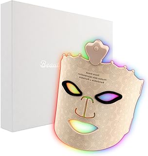 Face Mask Light Therapy, 7 Color Red Light Therapy for Face, LED Facial Light Therapy Device, Rechargeable Cordless Skin Care Face Mask for Wrinkle Reduction, Gray